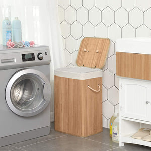 Foldable Laundry Hamper 72L - Lid & Handles - Karrari