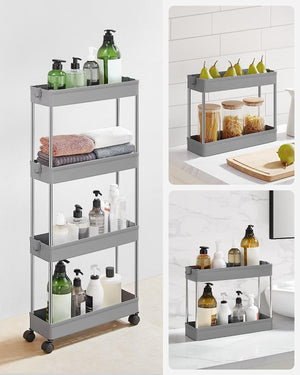 4-Tier Dove Grey Storage Trolley - Karrari