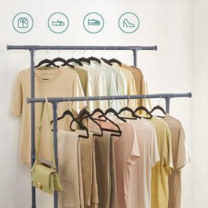 Clothes Rack with Double Rails & Shelves - Karrari