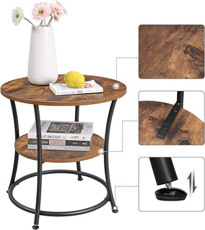 Round Side Table with 2 Shelves - Karrari