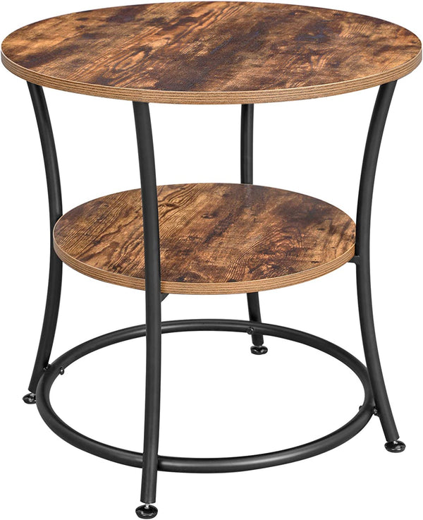 Round Side Table with 2 Shelves - Karrari