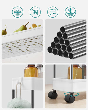 4-Tier Cloud White Storage Trolley - Karrari