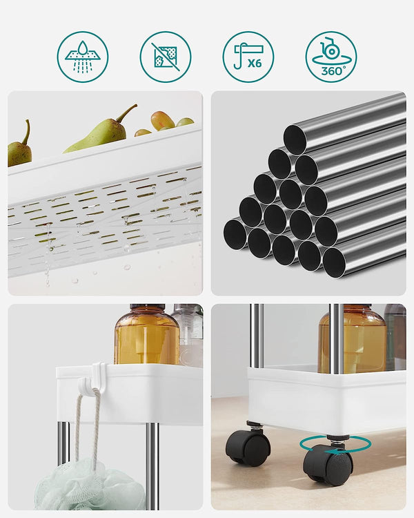 4-Tier Cloud White Storage Trolley - Karrari