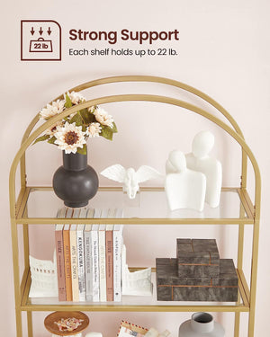 5-Tier Gold Arched Glass Shelf - Karrari