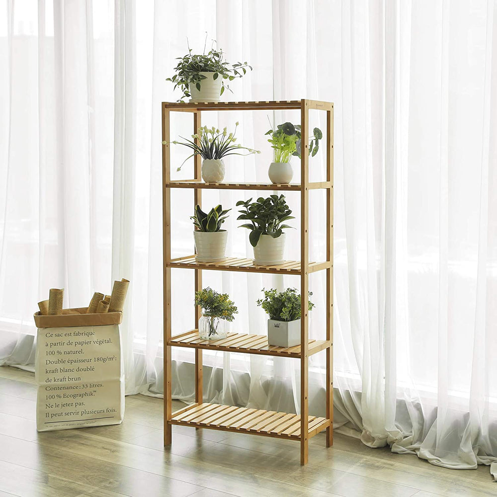 5-Tier Adjustable Bamboo Storage Shelf - Karrari