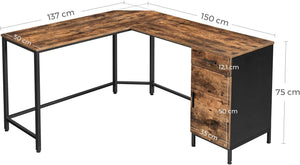 L-Shaped Corner Desk with Storage - Karrari