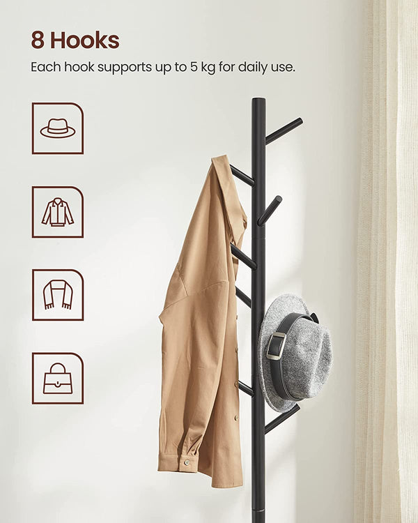 Wooden Coat Stand with 8 Hooks - Karrari