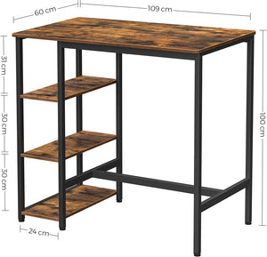 Rectangular Bar Table with 3 Shelves - Karrari