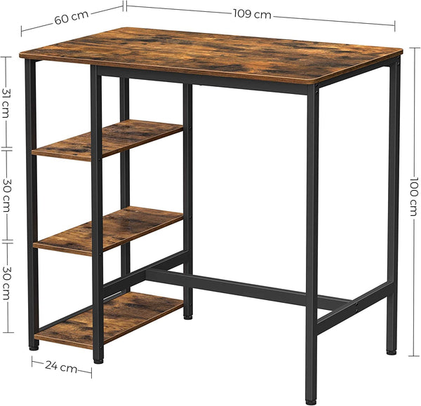 Rectangular Bar Table with 3 Shelves - Karrari
