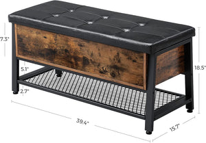 Storage Bench with Cushion & Shelf - Karrari