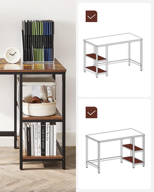 Computer Desk with 2 Reversible Shelves - Karrari