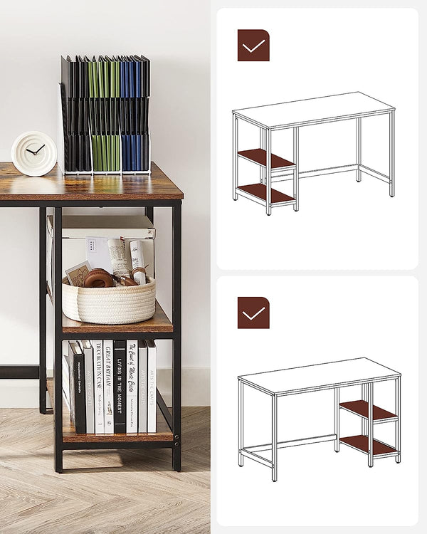 Computer Desk with 2 Reversible Shelves - Karrari