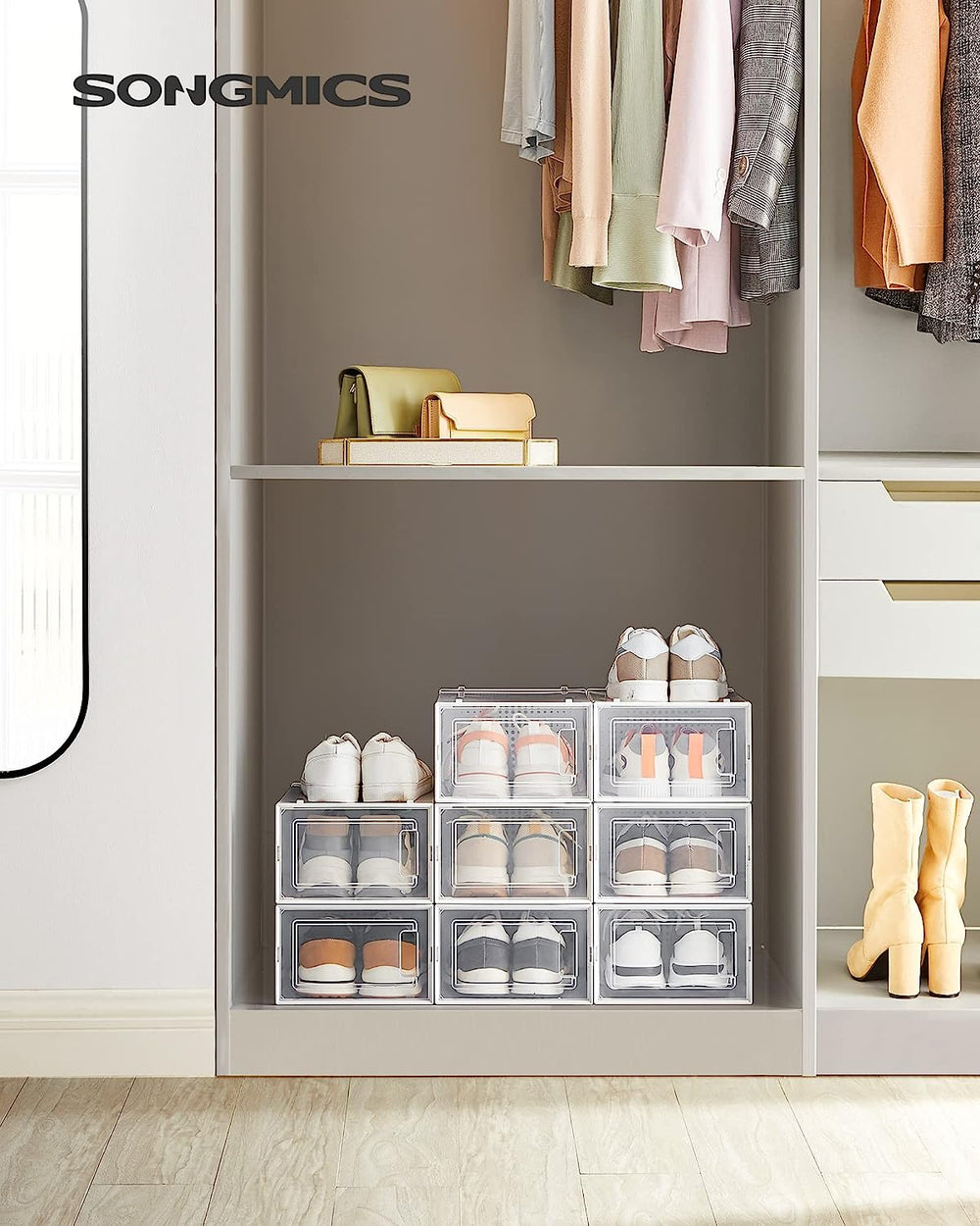 Set of 8 Medium Stackable Shoe Storage Boxes - Karrari
