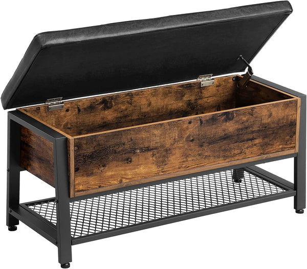 Storage Bench with Cushion & Shelf - Karrari