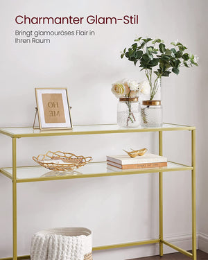 Gold Glass Console Table - Karrari