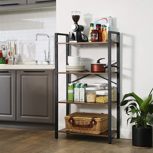4-Tier Industrial Bookshelf - Karrari