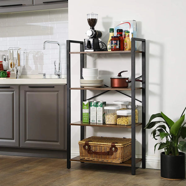 4-Tier Industrial Bookshelf - Karrari