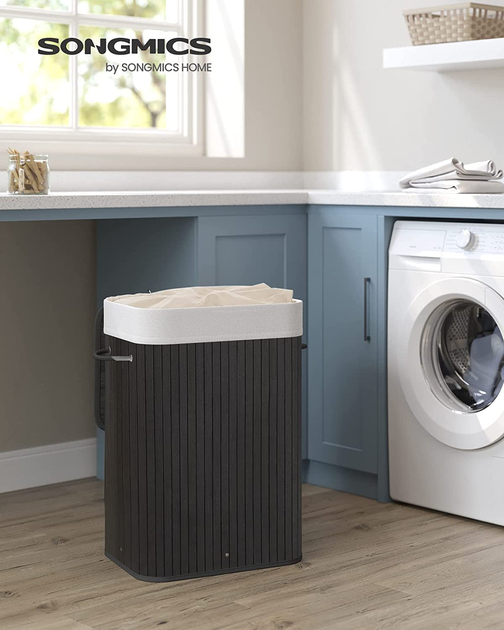 Foldable Bamboo Laundry Hamper (72L) - Karrari