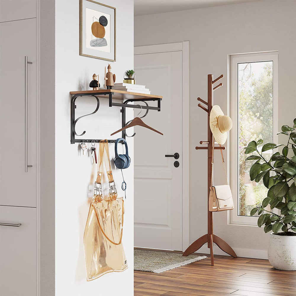 Wall-Mounted Coat Rack with Shelf & Hooks - Karrari