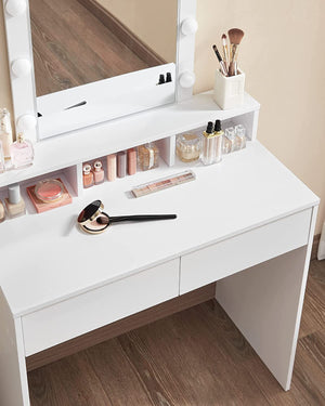 Vanity with Mirror, Lights, Drawers & Shelves - Karrari
