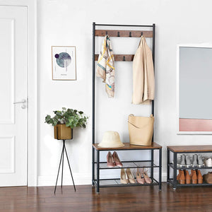 Coat Rack with Bench & Shoe Shelves - Karrari