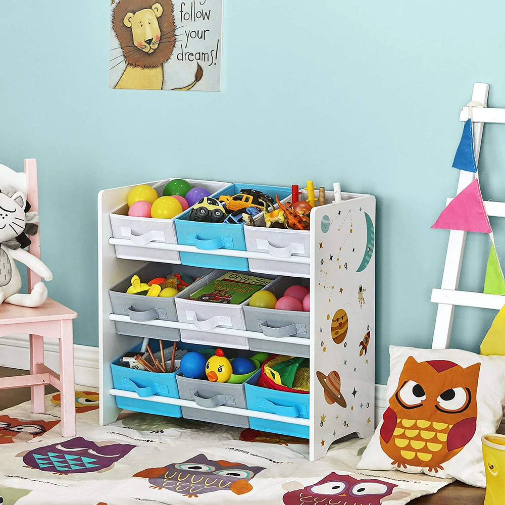 Kids Storage Shelf with 9 Fabric Boxes - Karrari