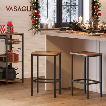 Bar Stools Set of 2 Bar Chairs Kitchen Breakfast Bar Stools with Foo