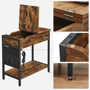 Folding Side Table - Sockets & Fabric Bag - Karrari