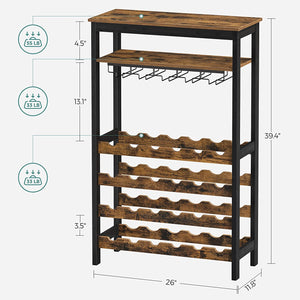 24-Bottle Wine Rack with Glass Holders - Karrari