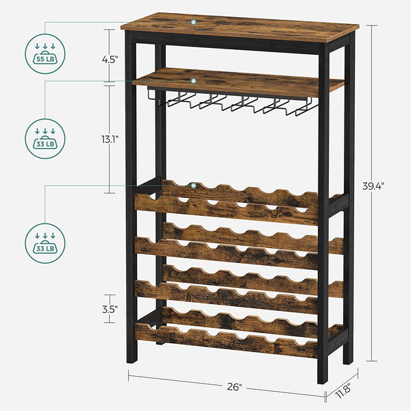 24-Bottle Wine Rack with Glass Holders - Karrari