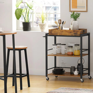 3-Tier Kitchen Serving Cart with Removable Tray - Karrari
