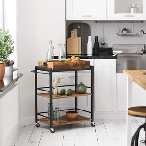 3-Tier Kitchen Serving Cart with Removable Tray - Karrari