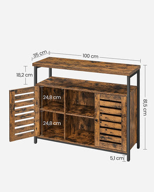 Floor Cabinet with Louvred Doors & Shelves - Karrari