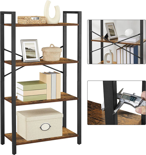 4-Tier Industrial Bookshelf - Karrari