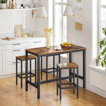 Bar Stools, Set of 2 Bar Chairs, Kitchen Breakfast Bar Stools with Footrest,