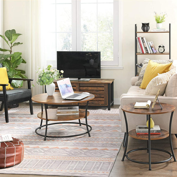 Round Industrial Coffee Table - Karrari