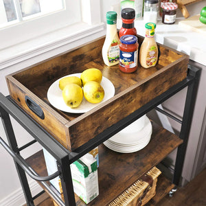 3-Tier Kitchen Serving Cart with Removable Tray - Karrari
