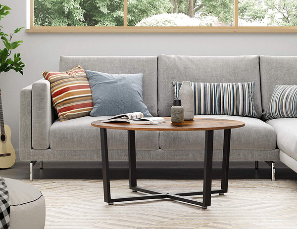 Round Industrial Coffee Table - Karrari