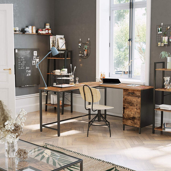 L-Shaped Corner Desk with Storage - Karrari