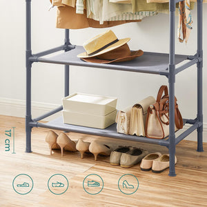 Clothes Rack with Double Rails & Shelves - Karrari