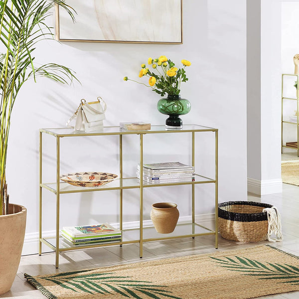 Gold Glass Console Table - Karrari