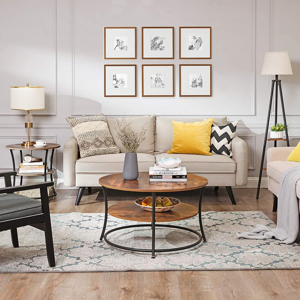 Round Industrial Coffee Table - Karrari