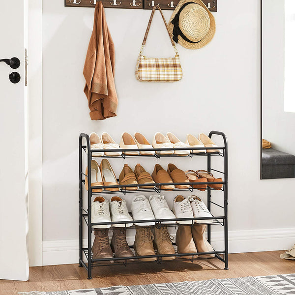 4-Tier Stackable Metal Shoe Rack (Holds upto 16 Pairs) - Karrari