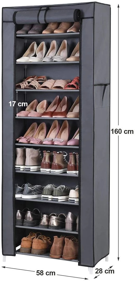 10-Tier Shoe Rack Cabinet (Holds up to 27 Pairs) - Karrari
