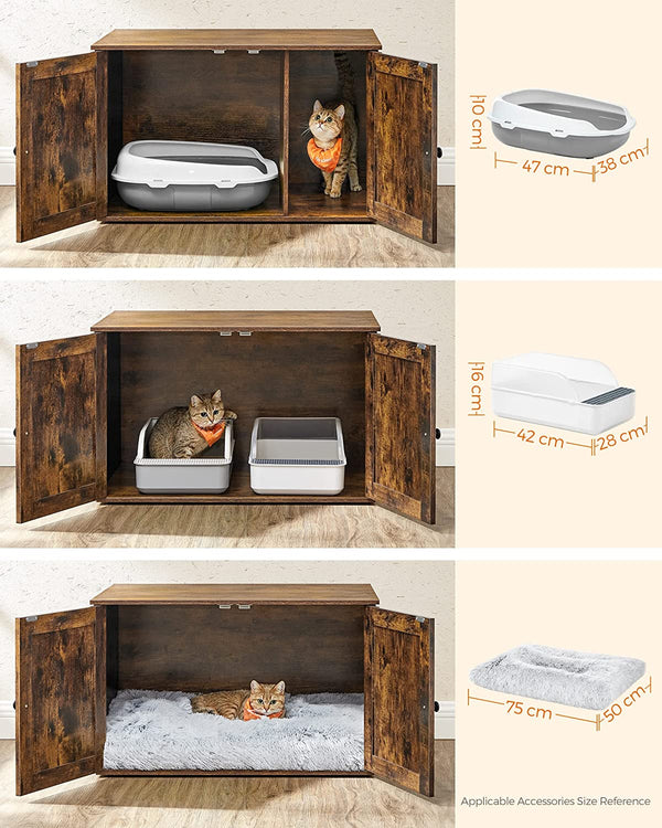 Vintage Cat Litter Tray Cabinet - Doors (Easy Assembly) - Karrari