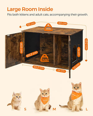 Vintage Cat Litter Tray Cabinet - Doors (Easy Assembly) - Karrari