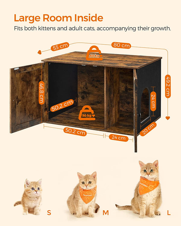Vintage Cat Litter Tray Cabinet - Doors (Easy Assembly) - Karrari