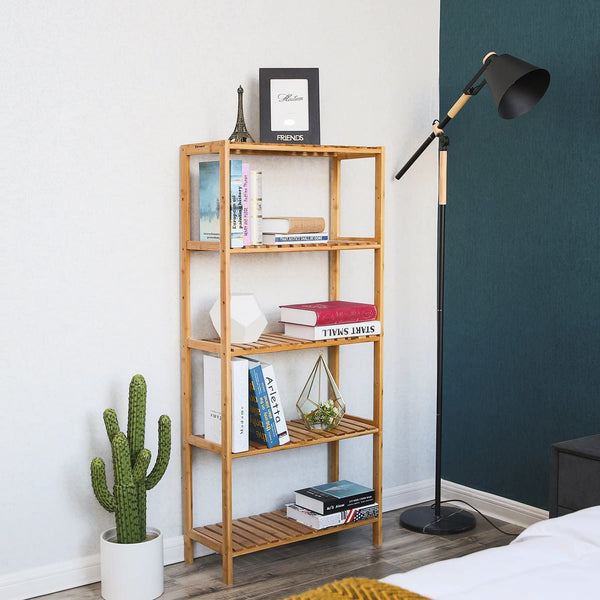 5-Tier Adjustable Bamboo Storage Shelf - Karrari