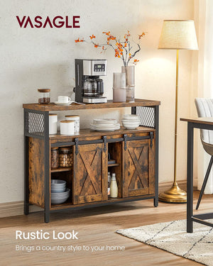 Sideboard with 2 Sliding Barn Doors - Karrari
