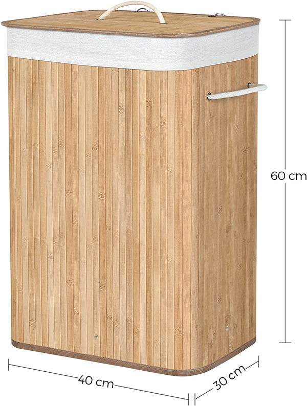 Foldable Laundry Hamper 72L - Lid & Handles - Karrari